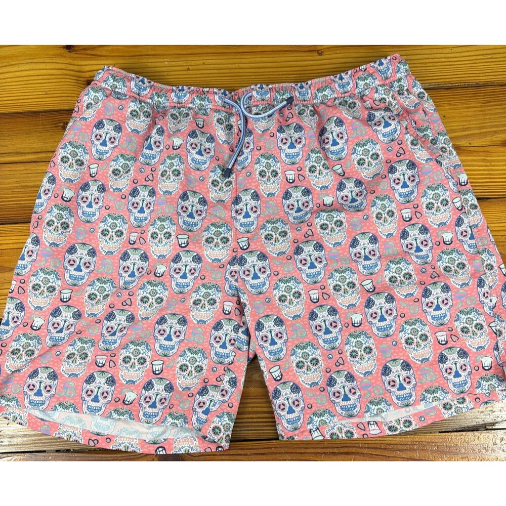 Peter Millar Seaside Swim Trunks Mens XXL Skulls Board Shorts